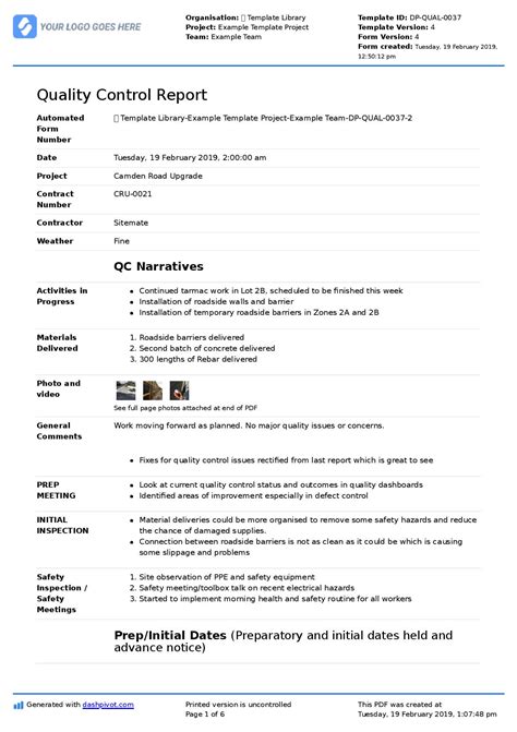 qcforms|QC Report template (Better format than excel) .